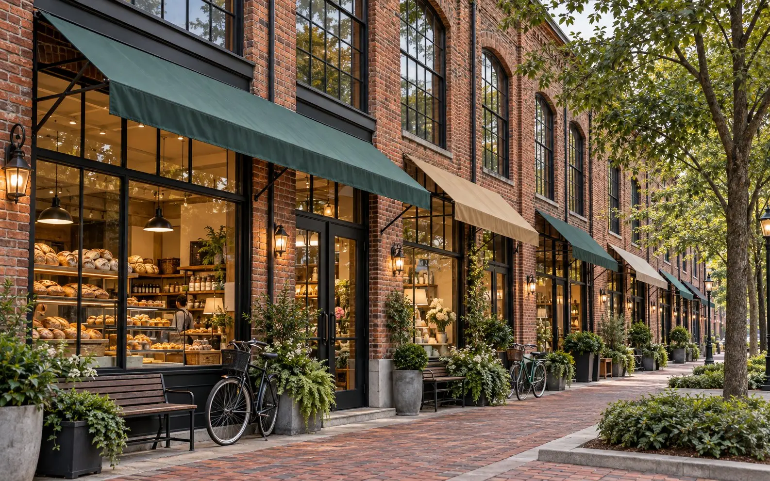 Eleven storefronts face Dawson Street.